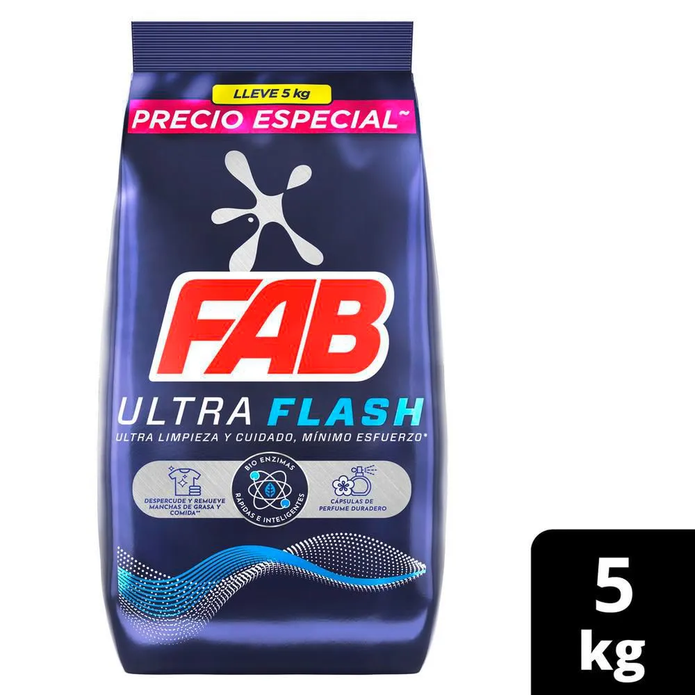 DETERGENTE POLVO FAB ULTRA FLASH 5000G
