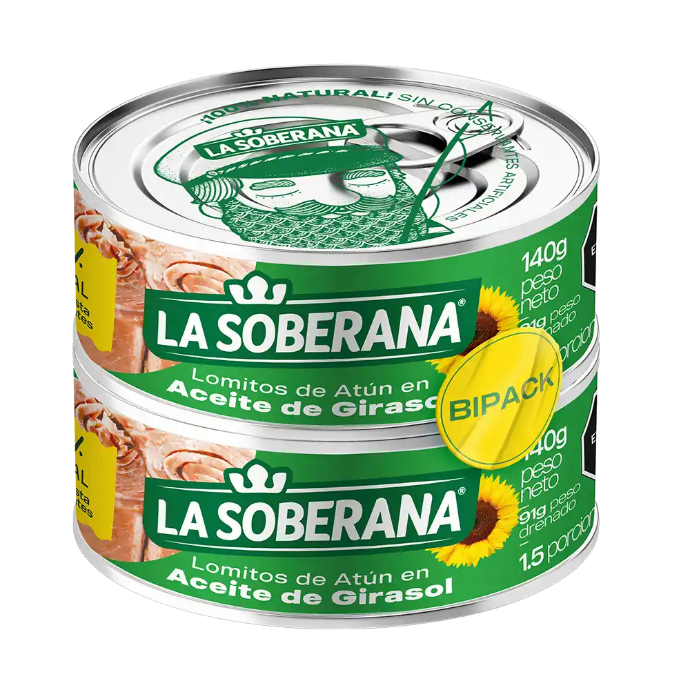ATUN LA SOBERANA EN ACEITE DE GIRASOL BIPACK