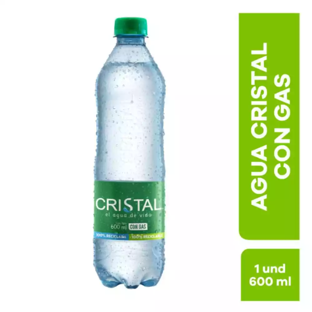 BOTELLA AGUA CRISTAL CON GAS 600ML