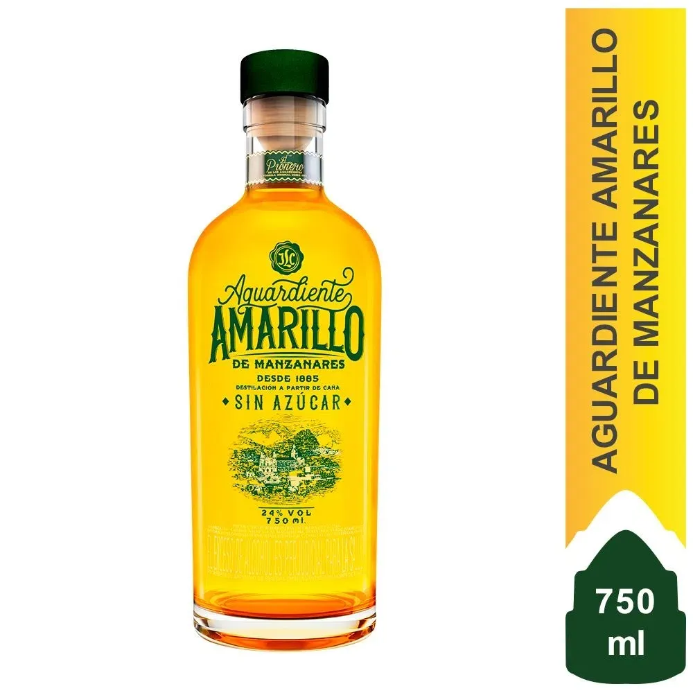 AGUARDIENTE AMARILLO SIN AZUCAR 750 ML