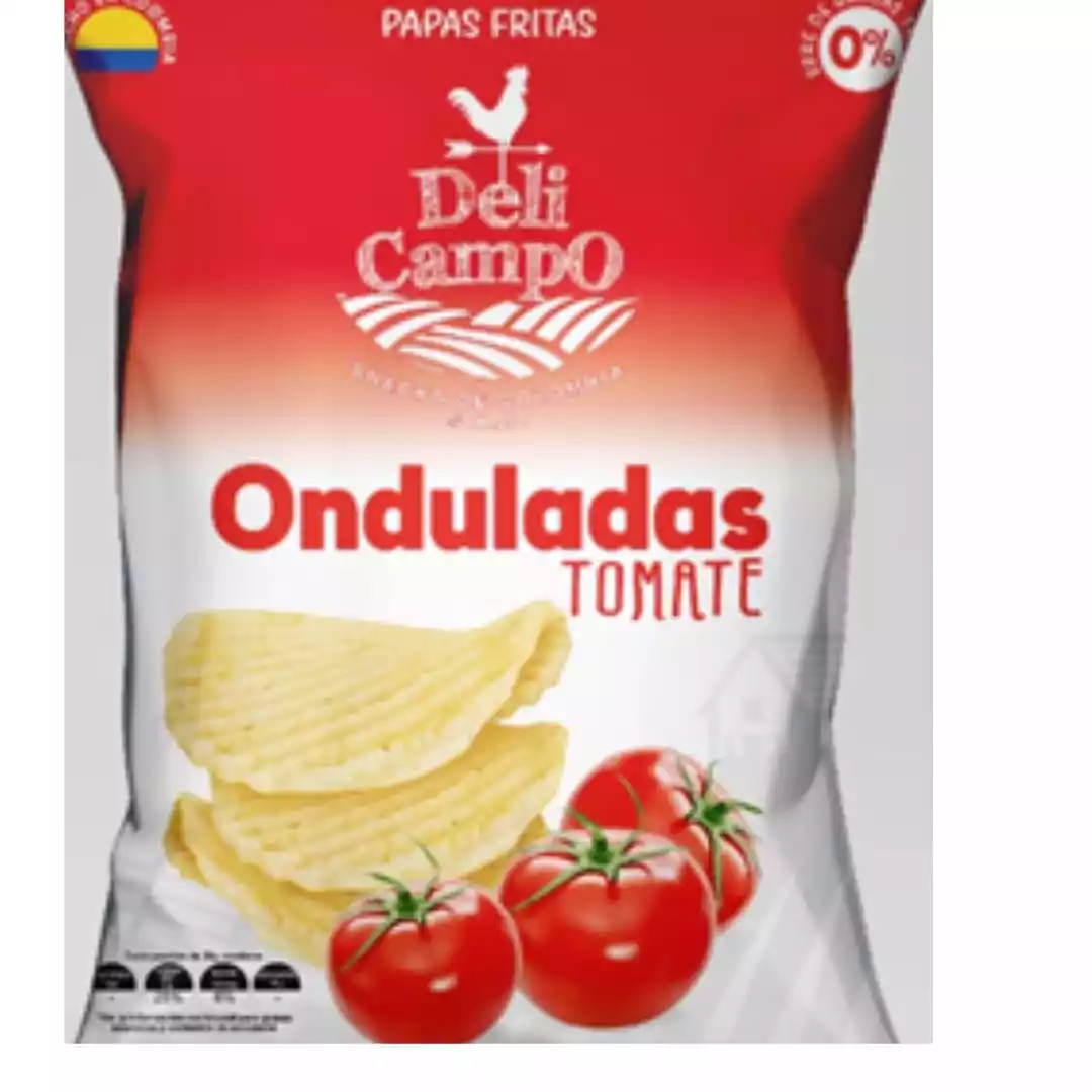 SEXTA PAPAS FRITAS ONDULADAS DELICAMPO X 150GR (6 UNDX 25GR/UND) SABOR TOMATE