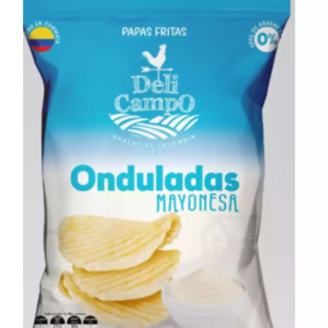 SEXTA PAPAS FRITAS ONDULADAS DELICAMPO X 150GR (6 UNDX 25GR/UND) SABOR MAYONESA