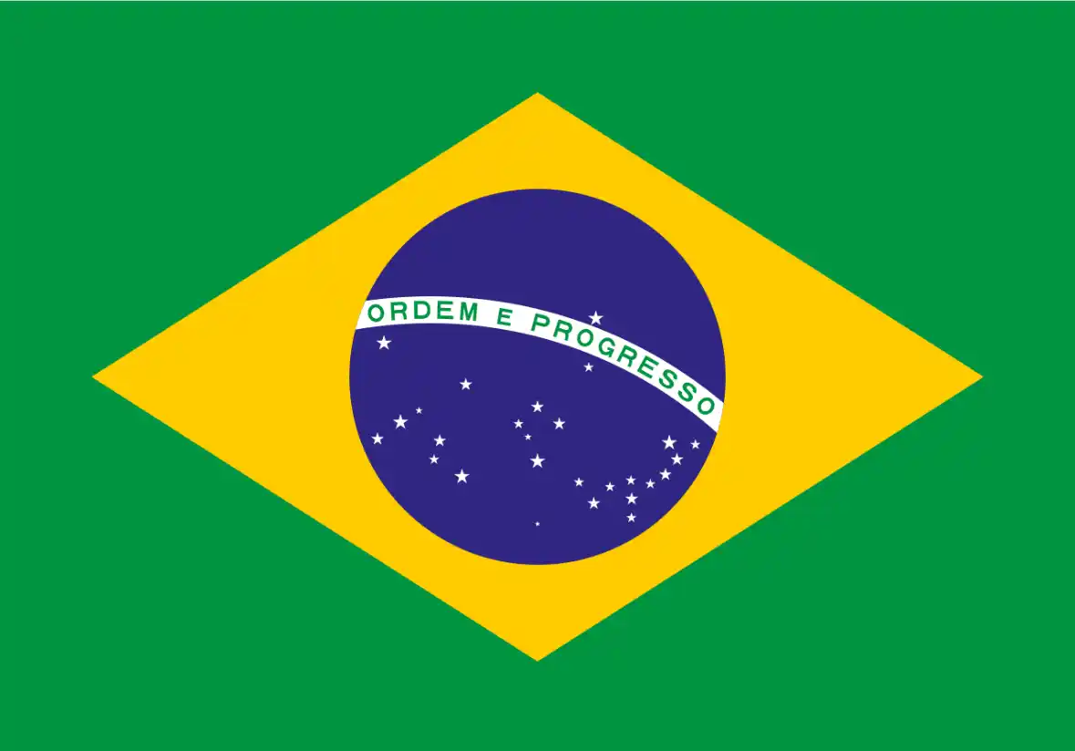 Bandera Brasil de 0.90 x 1.30 mts
