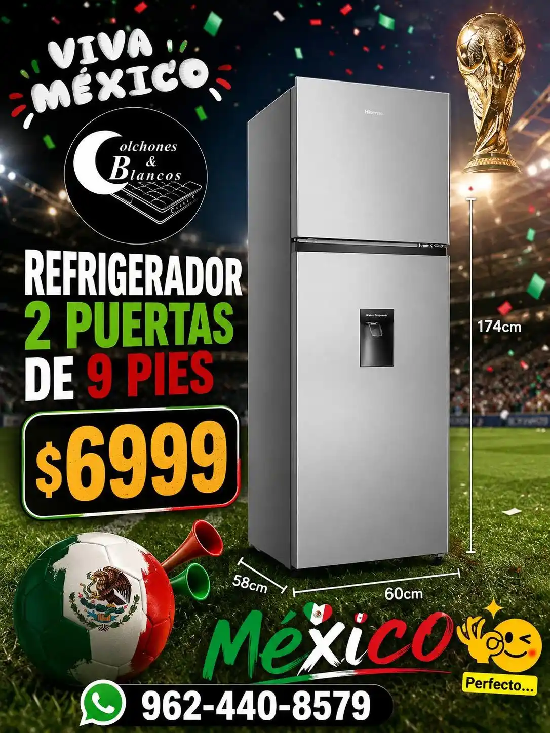 REFRIGERADOR HISENSE RT90N6WKX2 9 P. COLOR ACERO D/AGUA