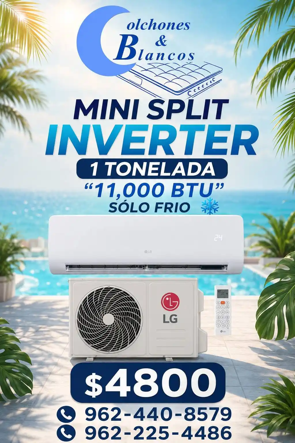 AIRE ACONDICIONADO MINISPLIT ON/OFF S/FRIO 11000 BTUS 220V LG MW122C4