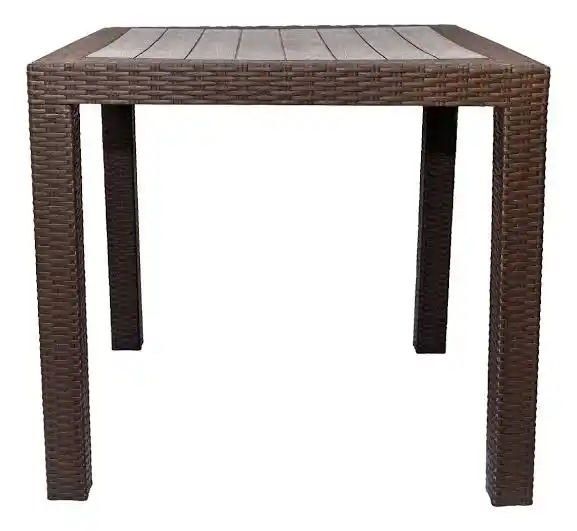 MESA FLIPP MS-01 ACABADO RATTAN OLOR CHOCOLATE 80 X 80 CM