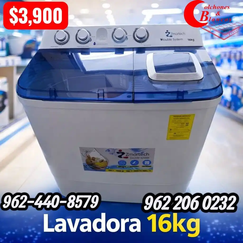 LAVADORA ZMARTECH 16 KG SEMIAUTOMATICA DOBLE TINA