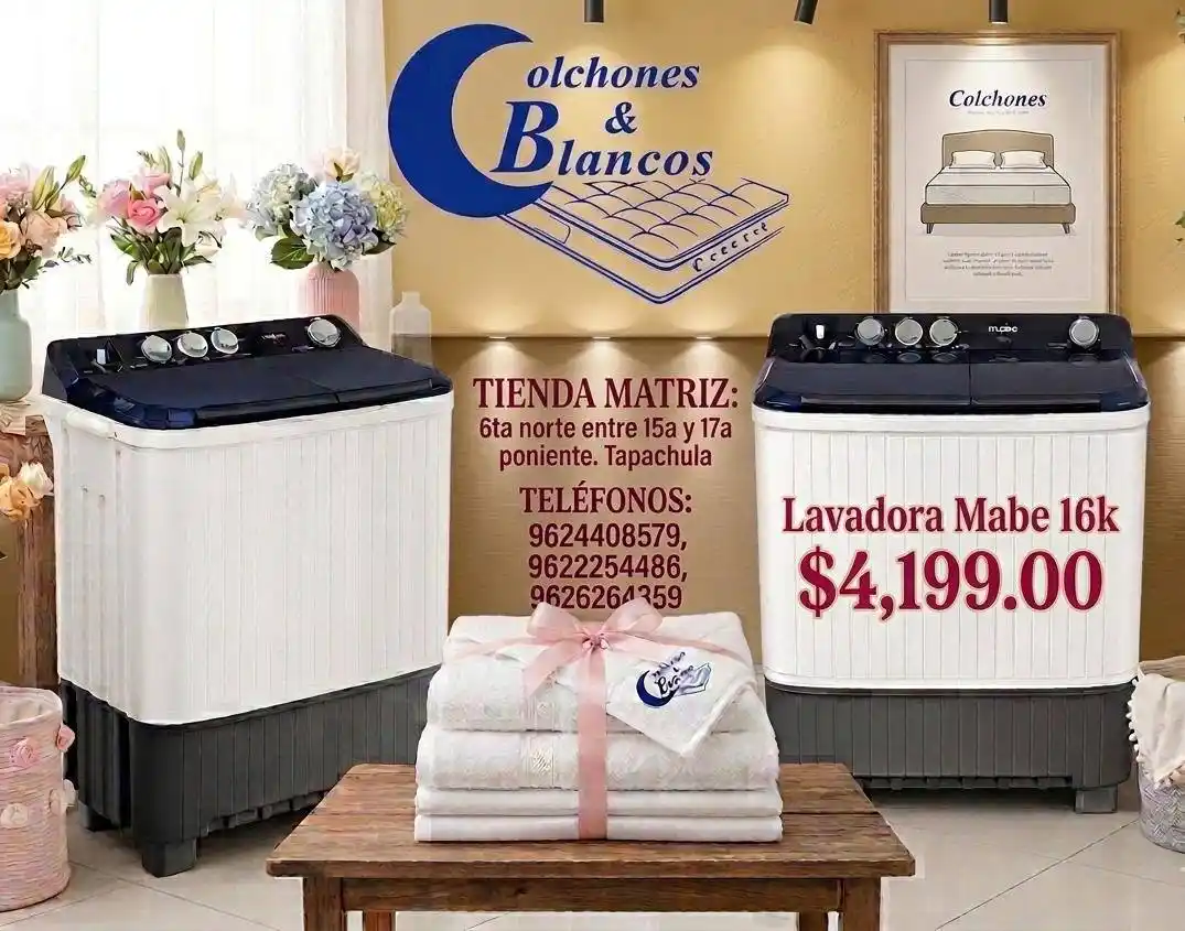 LAVADORA MABE 16KG DOBLE TINA LMDX6124HBAB0
