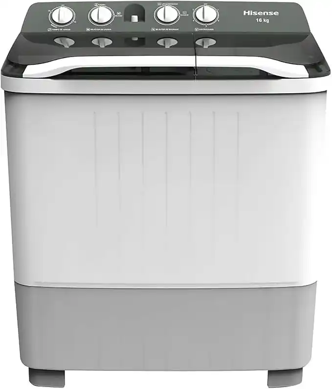 LAVADORA HISENSE WSA1603P DE  16KG, DOBLE TINA, COLOR BLANCO