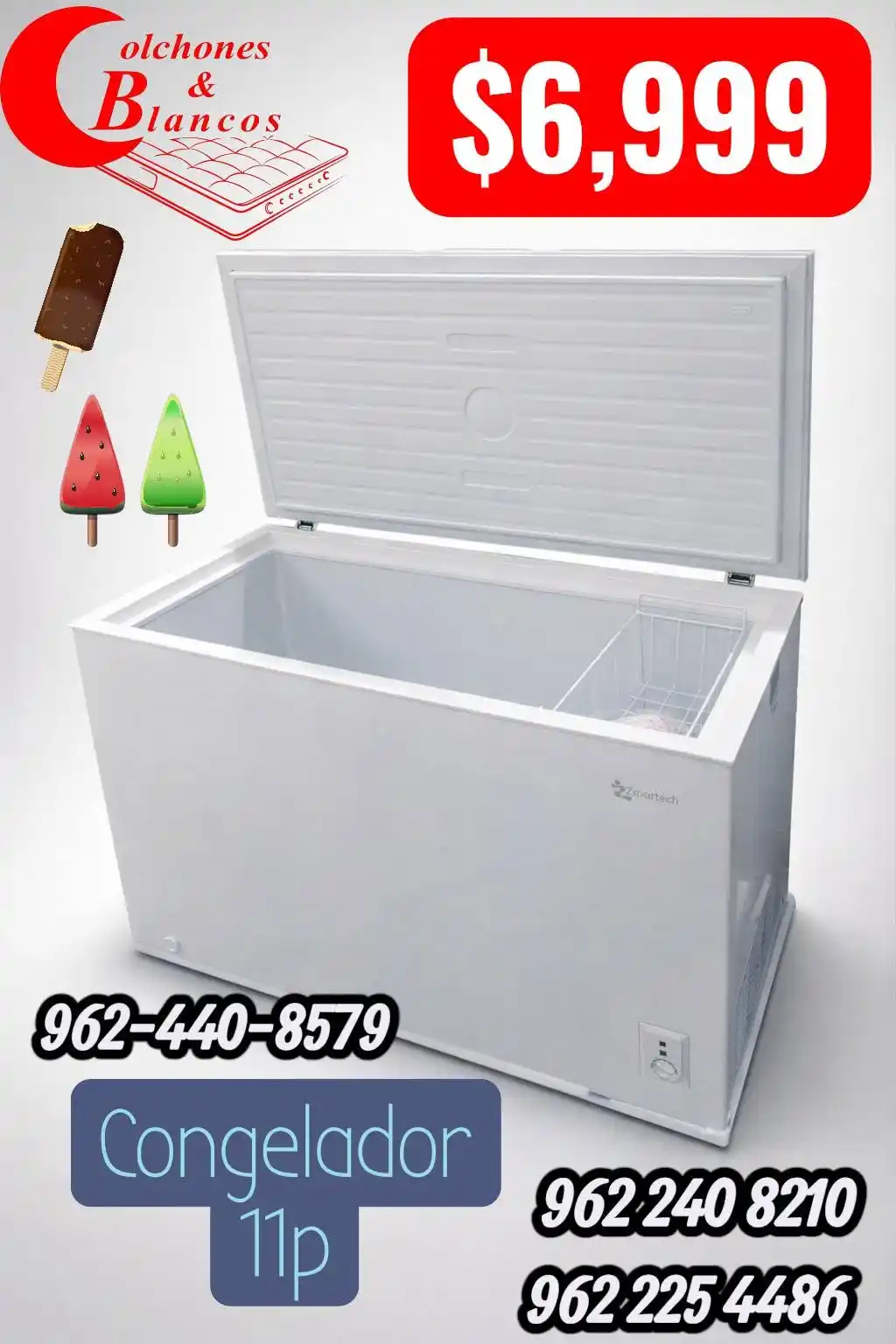 CONGELADOR 11P HORIZONTAL ENFRIA Y CONGELA BLANCO MARCA HISENSE