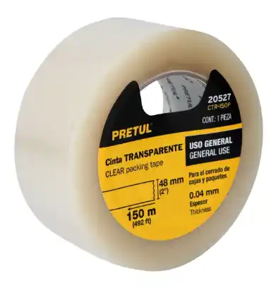 CINTA TRANSPARENTE 48MMx150M PRETUL