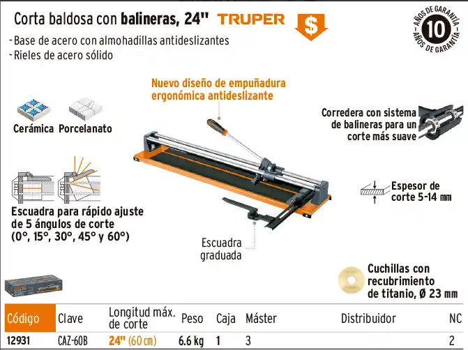 CORTA BALDOSA Y AZULEJOS PROFECIONAL -TRUPER
