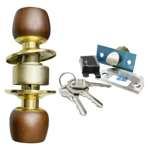 CERRADURA  ALCOBA POMO MADERA