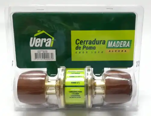CERRADURA ALCOBA POMO MADERA- VERA