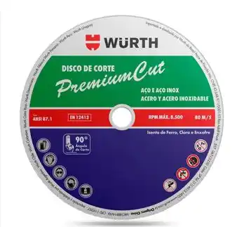 DISCO DE CORTE METAL 4 1/2 - WURTH