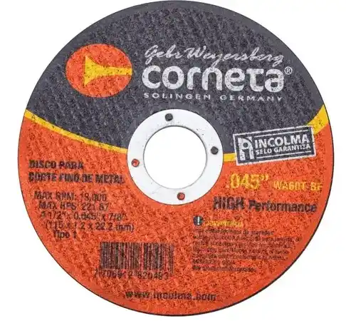 DISCO DE CORTE METAL 4 1/2 - CORNETA