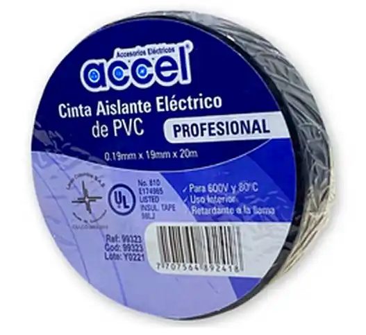 CINTA AISLANTE ACCEL NEGRA x20M