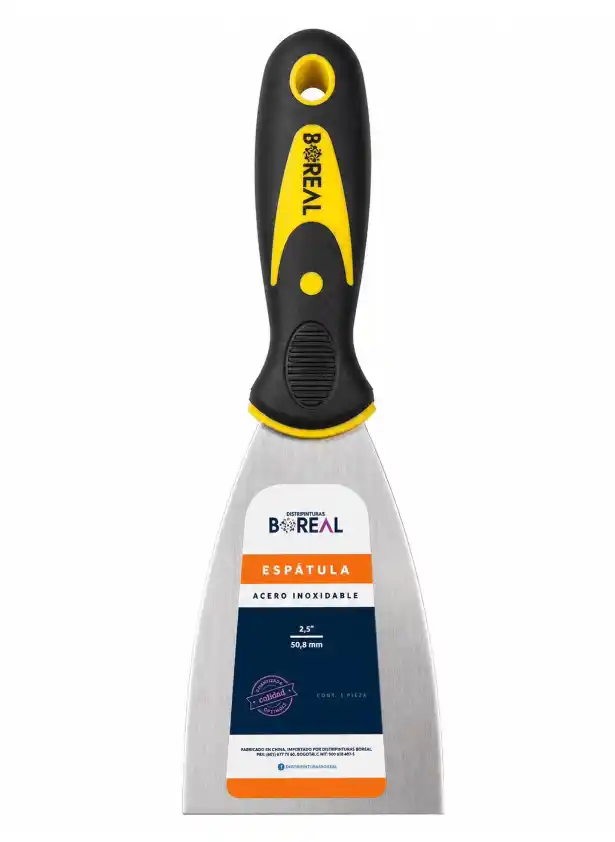 ESPATULA ACERO INOXIDABLE 2.5' MANGO PLASTICO - BOREAL