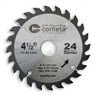 DISCO DE CORTE MADERA 4.1/2" 24D- CORNETA