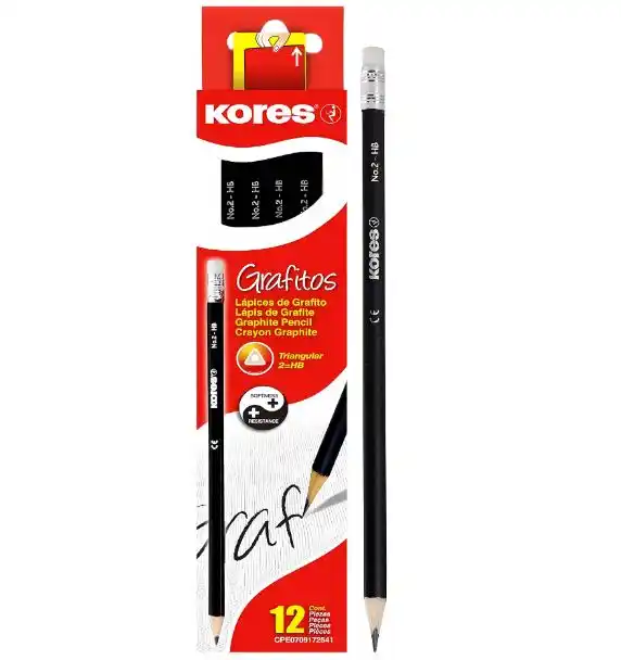 LAPIZ NEGRO GRAFITO TRIA KORES  *12 UND 1125+