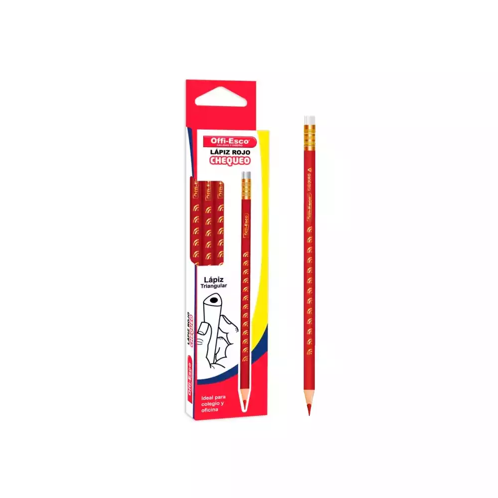 LAPIZ ROJO CHEQUEO TRIANGULAR OE-149