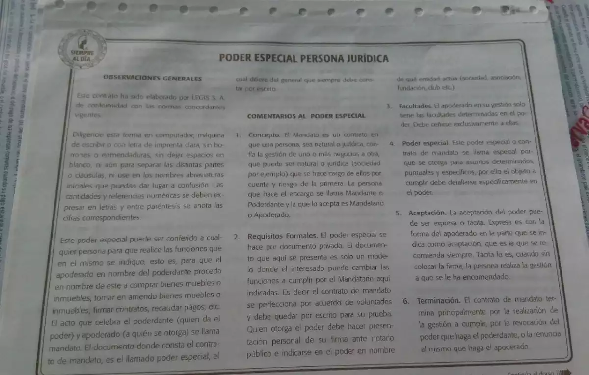 PODER ESPECIAL PERSONA JURIDICA