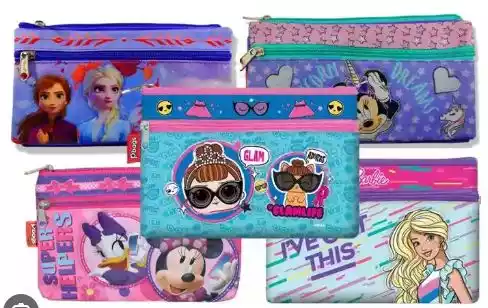CARTUCHERA SCRIBE 2 BOLSILLOS NIÑA 1125
