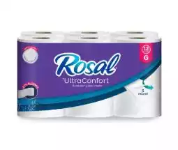 PAPEL HIGIÉNICO BLANCO ROSAL TRIPLE HOJA X12 ROLLOS 0925