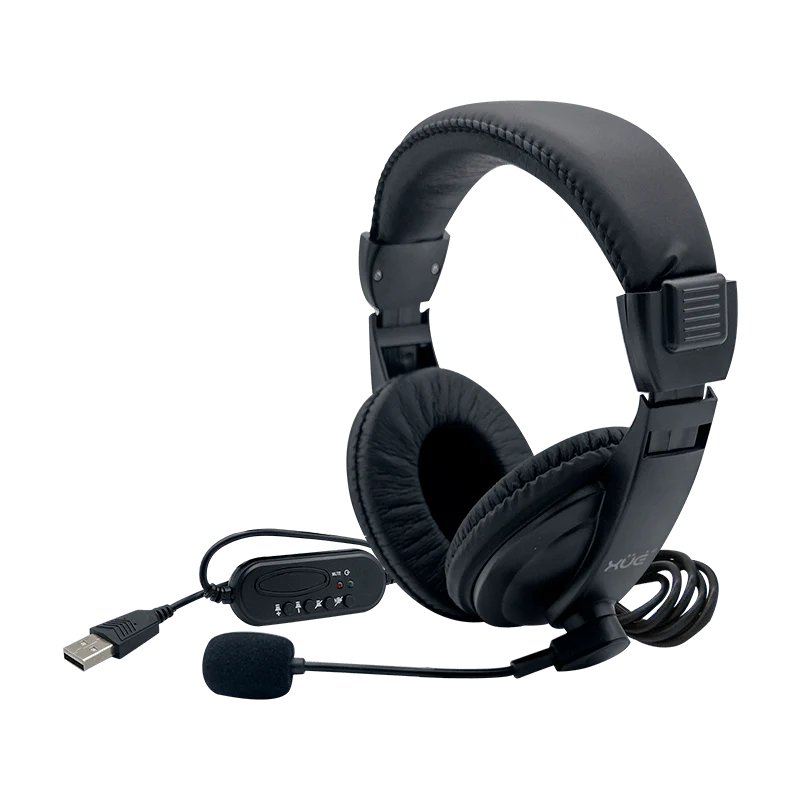 DIADEMA USB 2.0 XUE® G320 MIC GIRATORIO NEGRA C/CONTROL EN CABLE Garantía 3 Meses 0825+