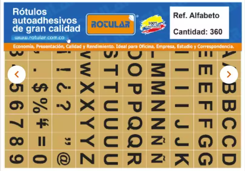 Rotulo Alfabeto / Numeros