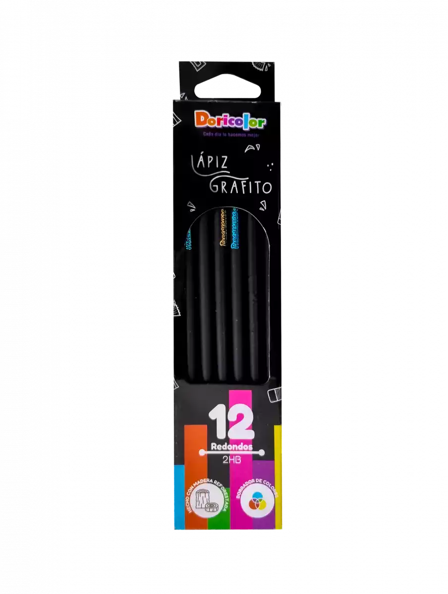 LAPIZ NEGRO 2HB PARCHE* CAJA*12 1025