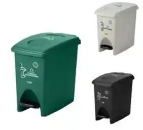 CANECA PEDAL 12 LITROS RECTANGULAR  BLANCA/NEGRA FUZ 0826
