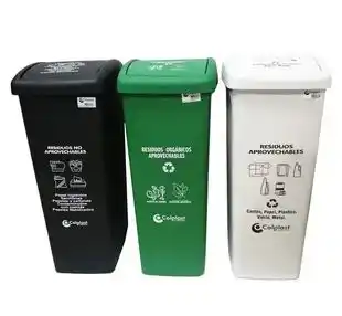 PAPELERA 53LT VAIVEN BLANCO/NEGRO//VERDE ASF* 0526