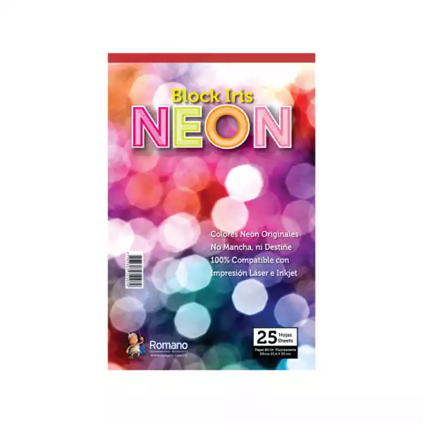 BLOCK  ORIGAMI NEON ROM** 15*15 POR 25 HOJAS 0625