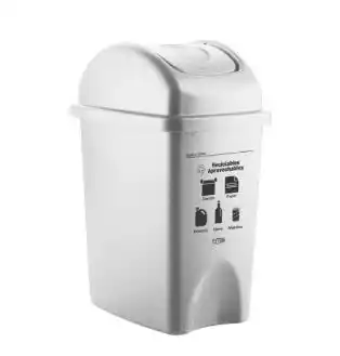 PAPELERA / CANECA TAPA VAIVÉN 12LT BLANCA