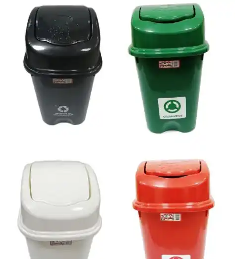 PAPELERA PUNTO ECOLOGICO 30LT VAIVEN BLANCO/NEGRO/ROJO/AZUL/VERDE SCO* 0426
