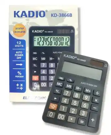 CALCULADORA KADIO NEGRA KD-3866B 12 DIG 0726