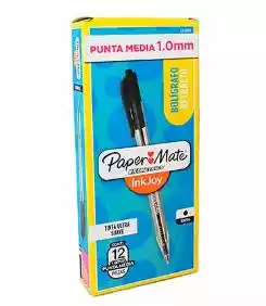 BOLIGRAFO RETRACTIL NEGRO 1.0 MM CAJA X12 UND PAPER *1125