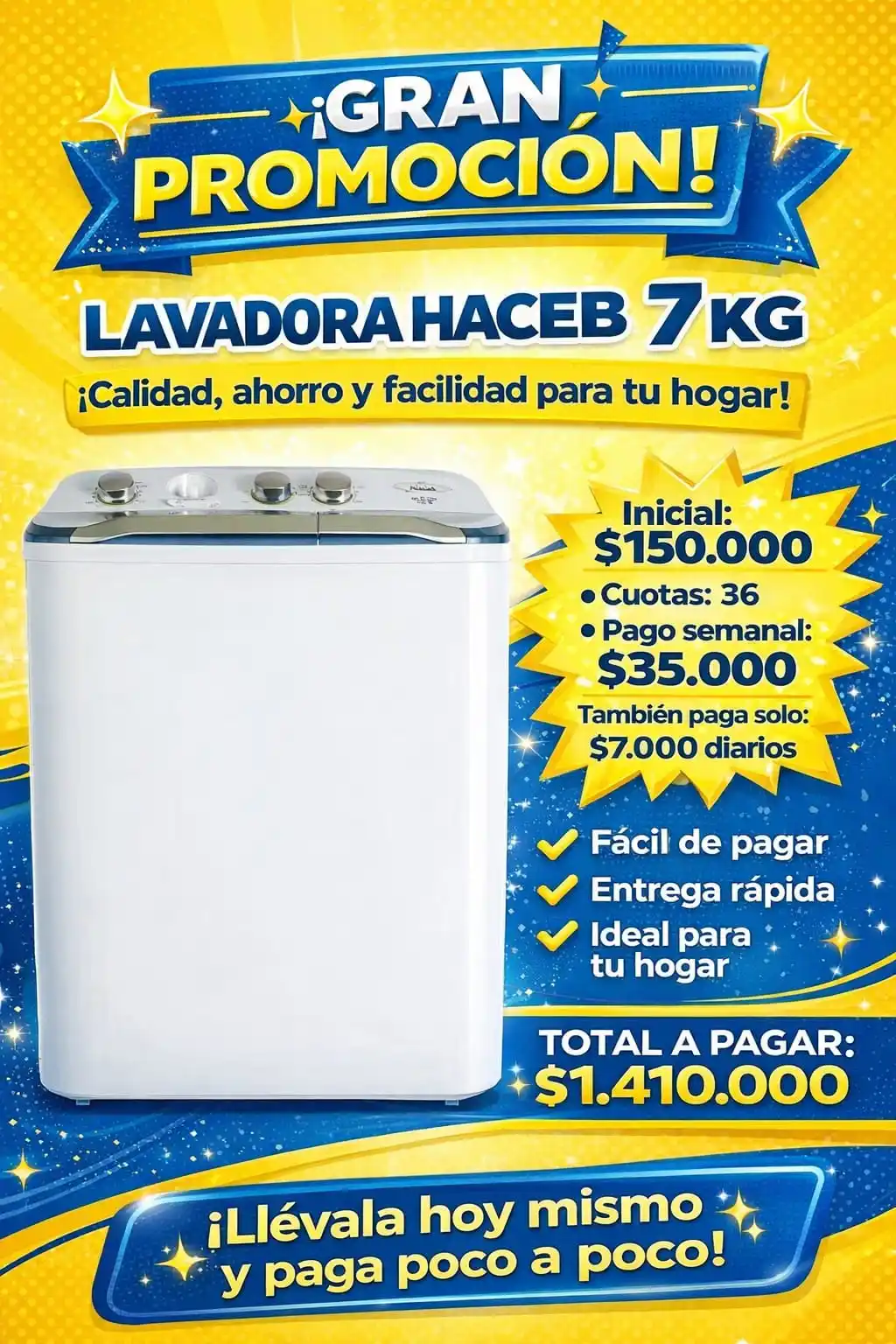 Lavadora Haceb semi  7KL