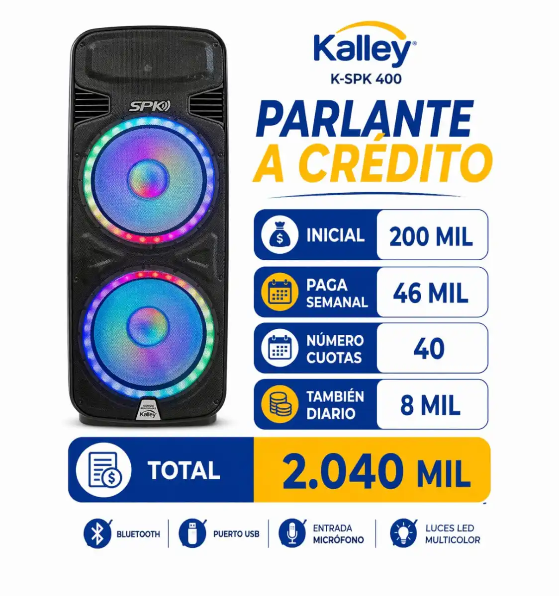 parlante kalley k-spk400"N