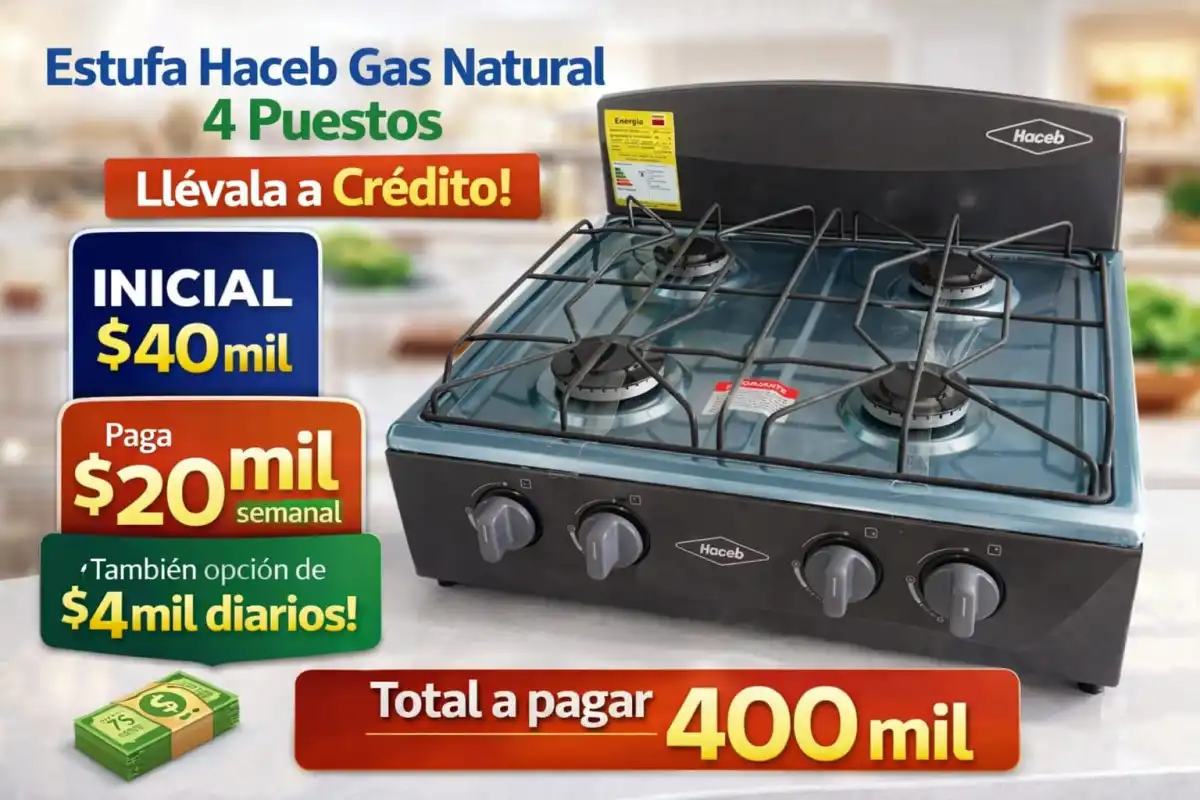 estufa haceb 4 puestos GN