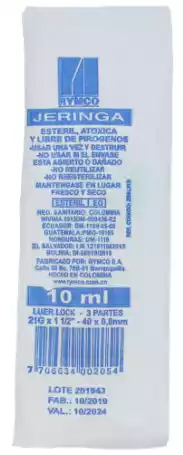 JERINGA DE 10 ML X1 X100