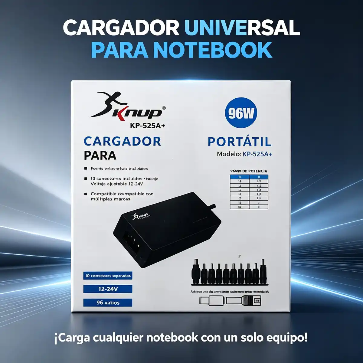 Cargador Universal Knup 96w KP-525A+