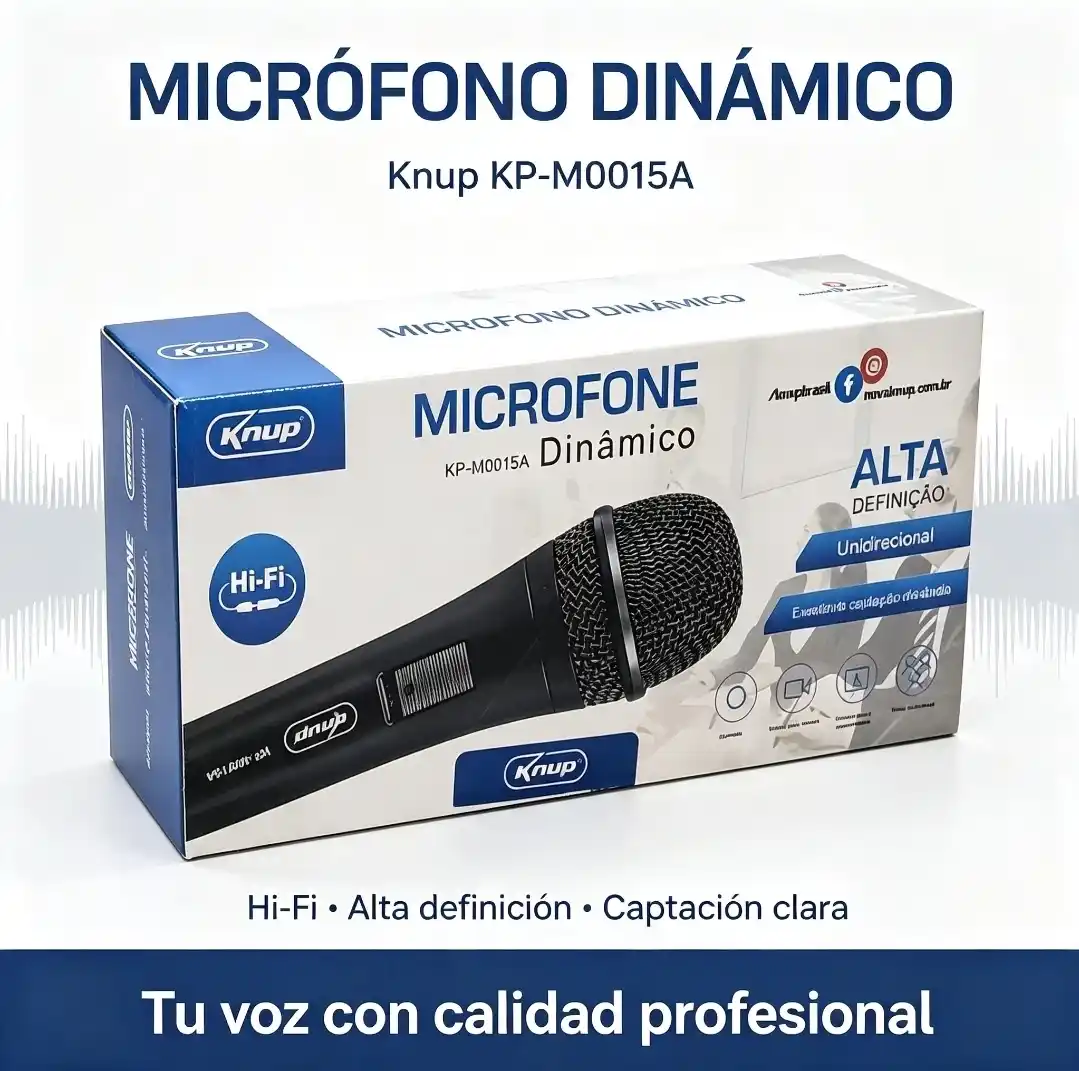 Microfono Dinamico a Cable Knup - KP-M0015A