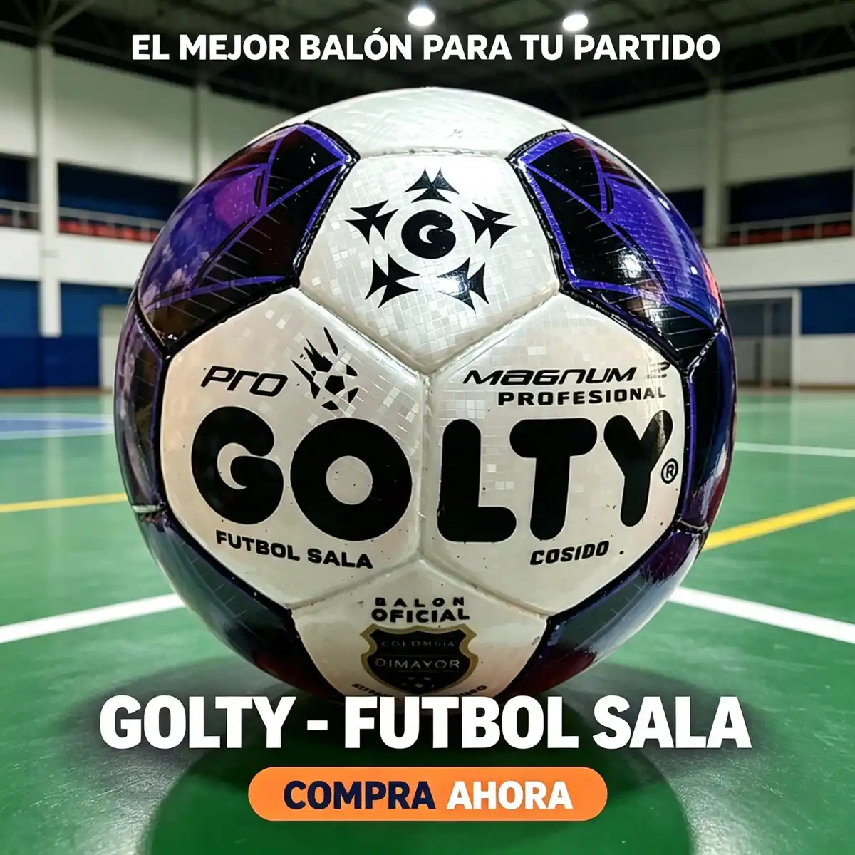 Balon de Futsal #4 - Golty Futbol Sala Cosido (Nacional)