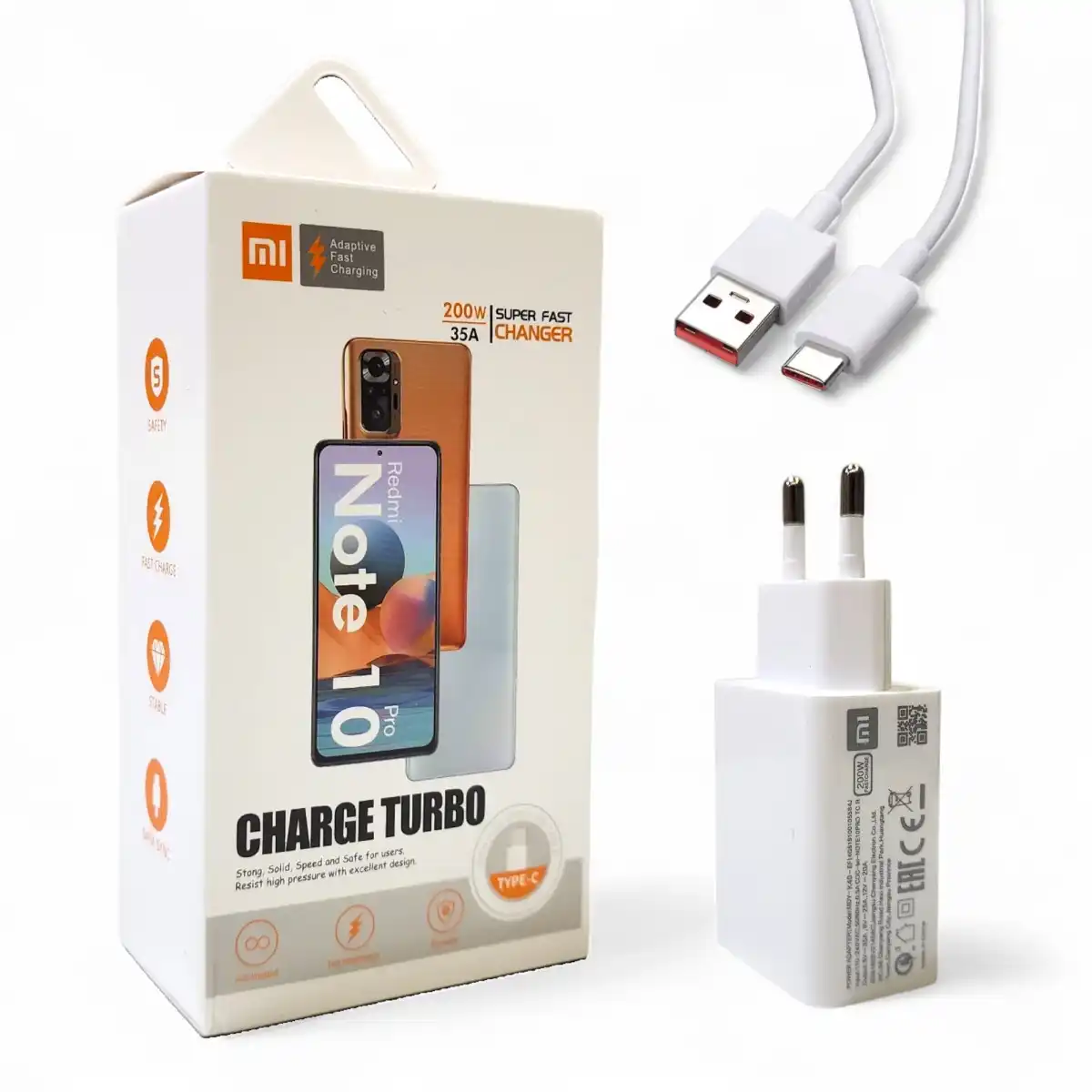 Cargador Xiaomi Tipo-C 200W 35A - Charge Tuebo Redmi note 10 pro