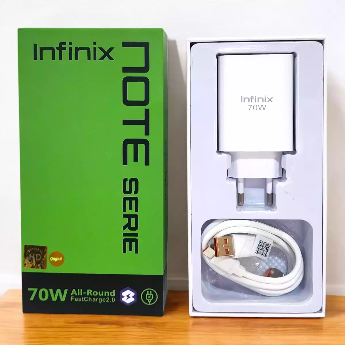 Cargador Infinix Note Serie 70W - Caja Verde