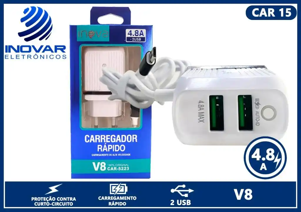 Cargador rápido INOVA V8 4.8A - CAR-5223