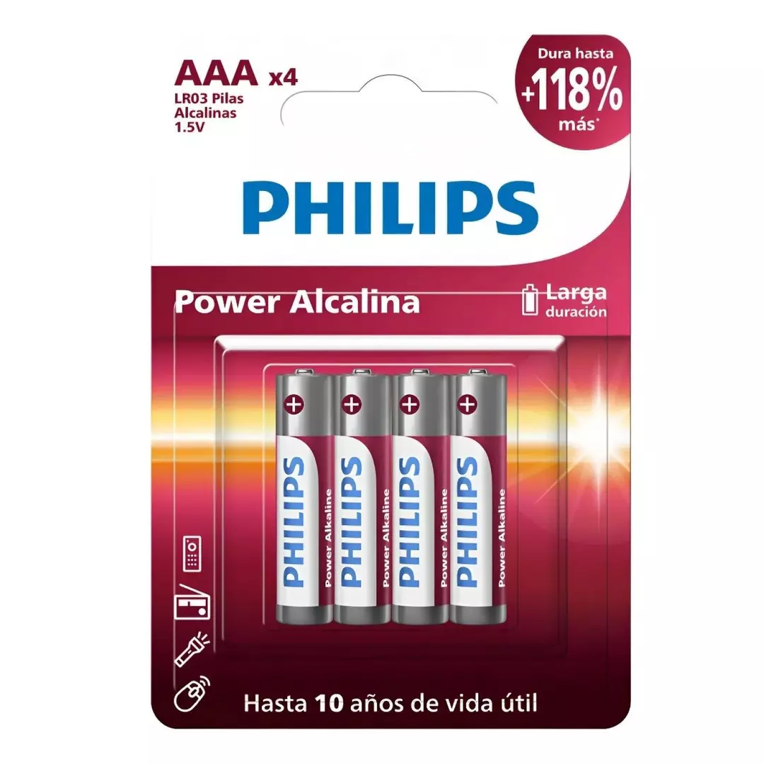 Pila AAA Philips Alkalina (Par)