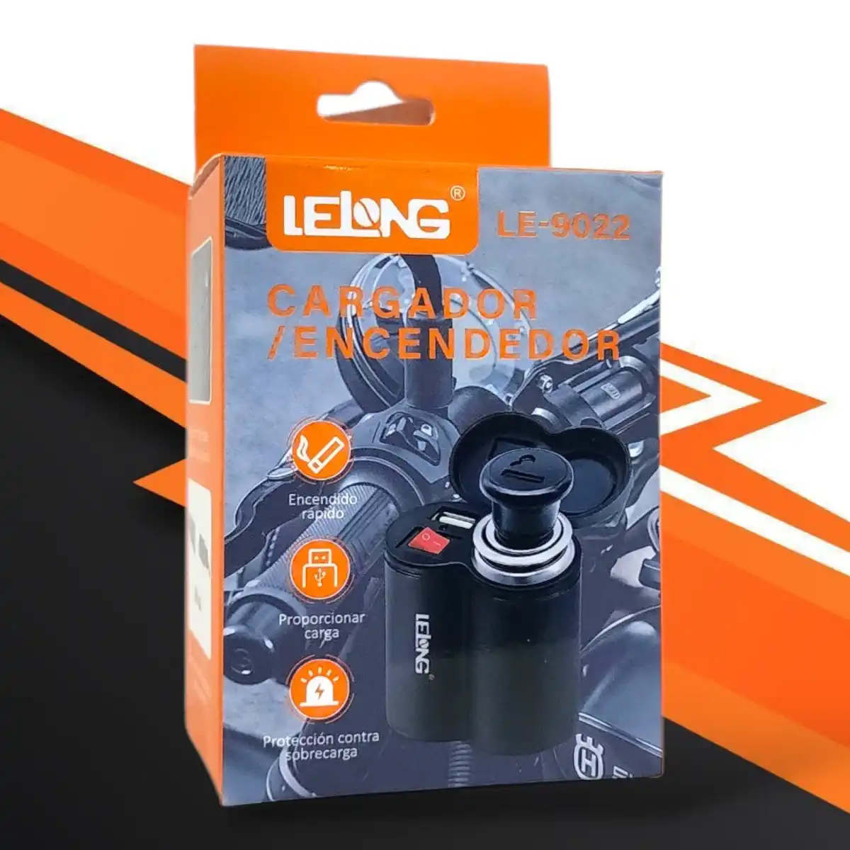 Cargador para Moto Lelong Voltaje de entrada: 12-24V de un USB - LE-9022
